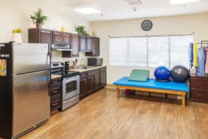 occupational therapy kitchen at Aviara Healthcare facility