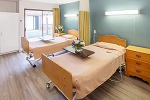 a semi-private room at the Aviara Healthcare facility